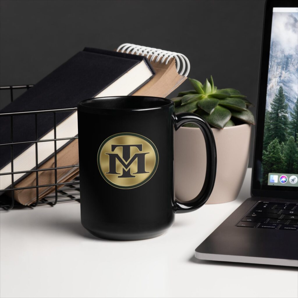 M&T Black Glossy Mug